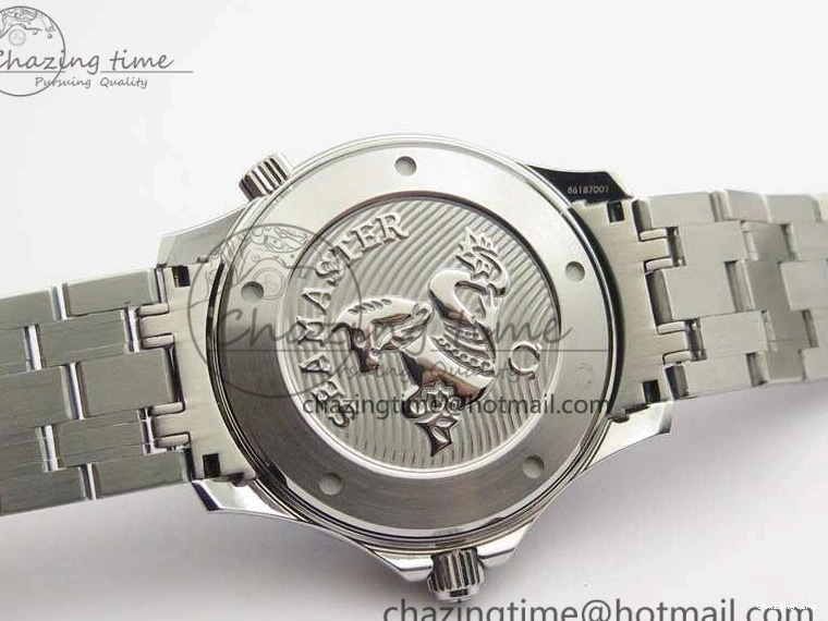 0823 Flexible Seamaster 300M SS OMF 1:1 Best Edition Black Dial Matt Black Ceramic Bezel On SS Bracelet A 8147